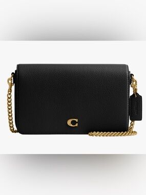 Coach Mila Leather Crossbody Bag with Gold Chain